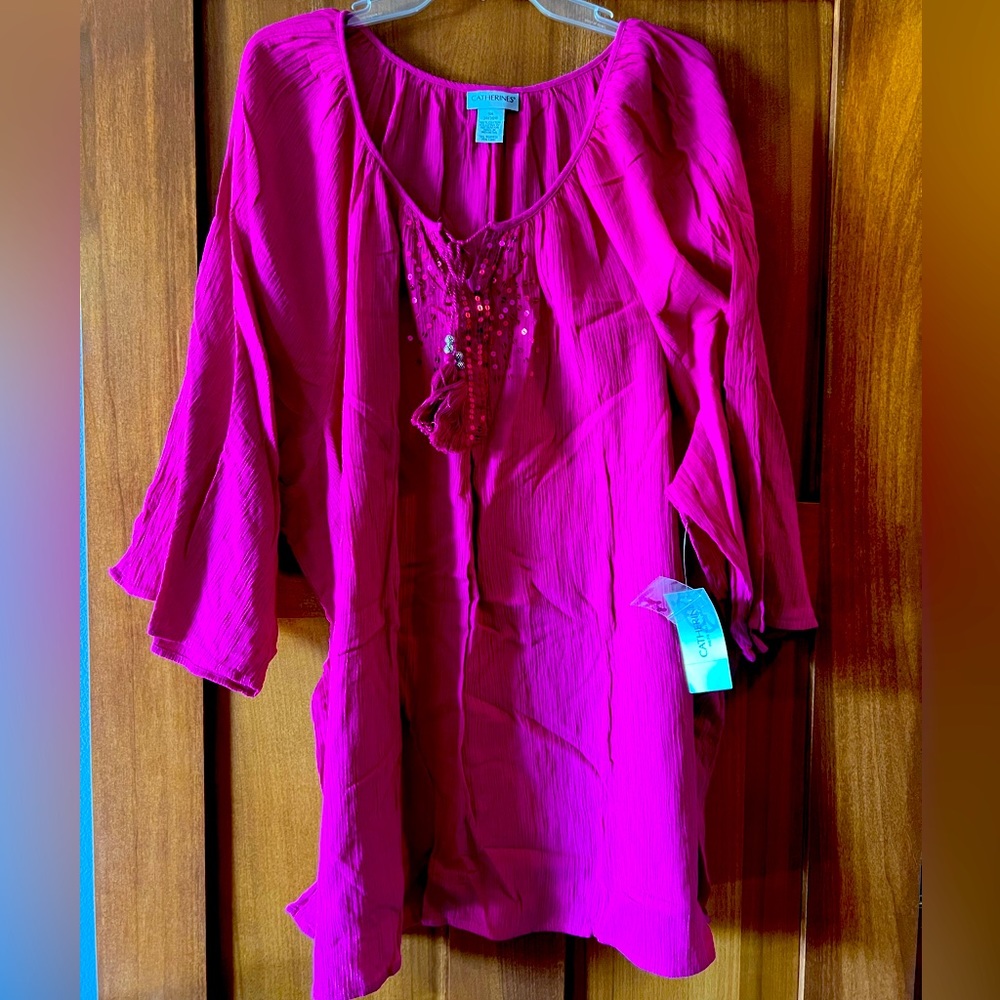 3/4 sleeve, gauze material